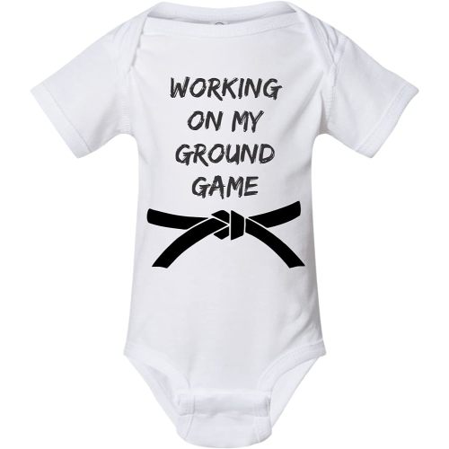 Working On My Ground Game Baby Bodysuit Shirt, Jiu Jitsu Baby Bodysuits, Funny Baby Shirt