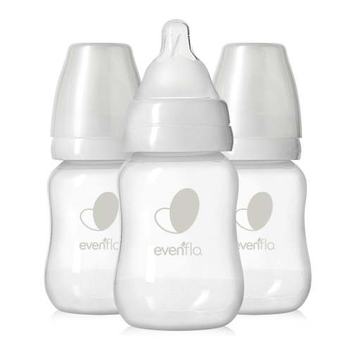 Evenflo Feeding Balance + Standard Neck BPA-Free Plastic Baby Bottles, 4oz, Clear, 3ct
