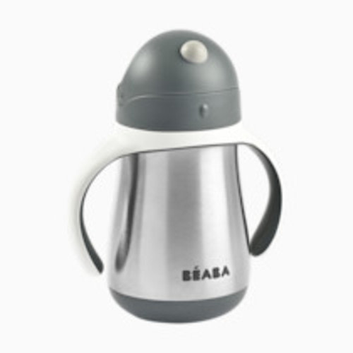 Beaba Stainless Steel Straw Sippy Cup - Charcoal
