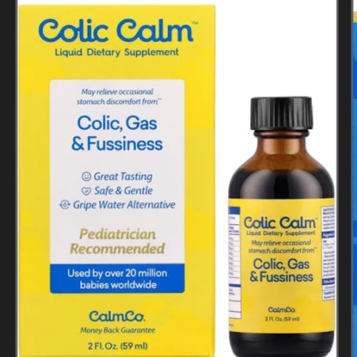 Colic Calm Infant Gripe Water for Colic, Helps Fussiness, Upset Stomach, and Baby Gas Relief, 2 fl oz (Pack of 1)