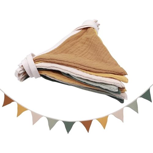 Pennant Banner Flags,Infant and toddler room decoration pennant,for Nursery Decor Baby Birthday Boho Wedding Shower Party Event (Colorful Green Banner)