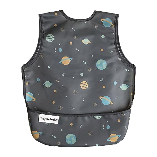 Tiny Twinkle Mess Proof Baby Bib - Waterproof Toddler and Baby Apron Bib - Machine Washable - PFAS and BPA Free