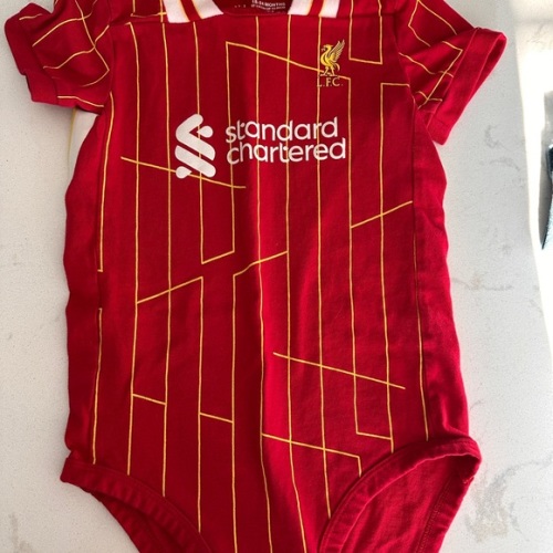 Liverpool Red and White Baby Bodysuit