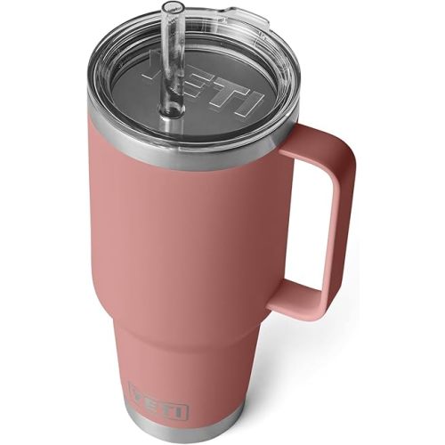 YETI Rambler 42 oz Straw Mug, Vacuum Insulated, Stainless Steel, Sandstone Pink