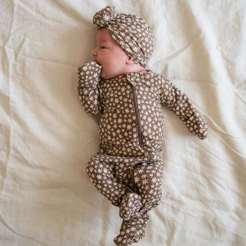Zipper Footie Onesie in Daisy