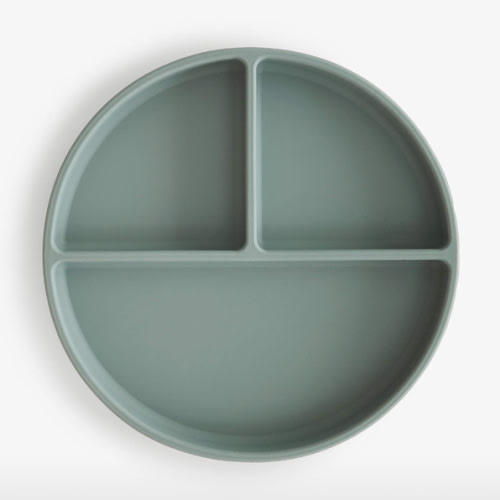 Mushie Green Suction Silicone Plate