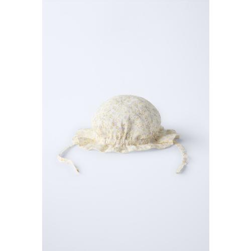 SWISS EMBROIDERED FLORAL HAT - Ecru | ZARA United States