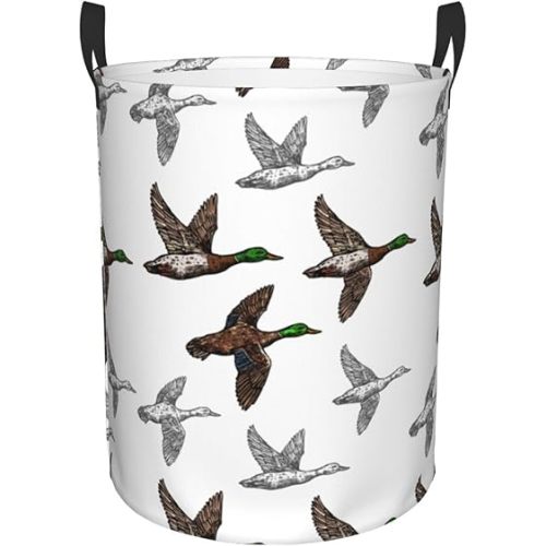 Mallard Duck Laundry Basket Room Décor Hamper Clothes Storage Bucket Toy Organizer Foldable Waterproof Bathroom Laundry Storage Bedroom Large