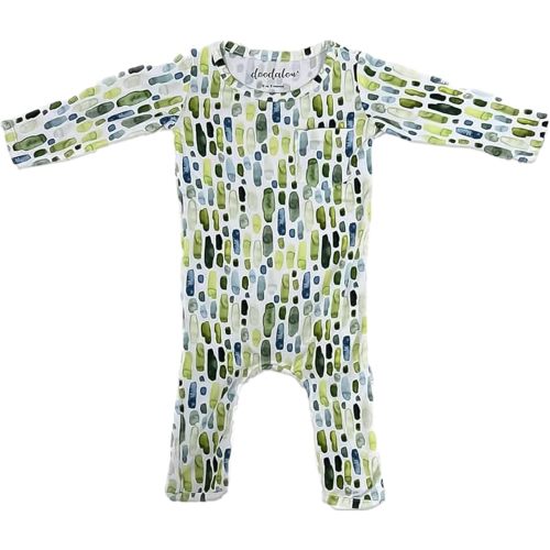 Bamboo Viscose Baby Rompers - Soft & Breathable, Zipper Closure, Front Pocket - Newborn to 18 Months