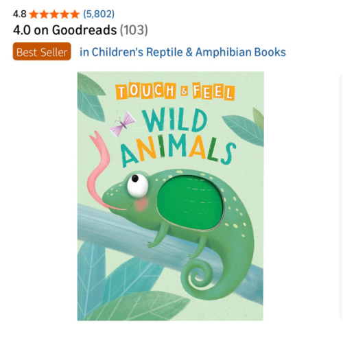 Wild Animals: A Touch and Feel Book - Children's Board Book - Educational