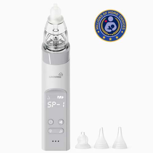 GROWNSY Nasal Aspirator with 3 Soft Tips, Adjustable Suction