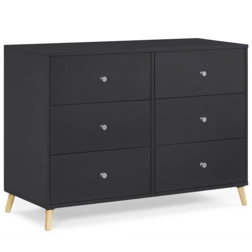 Delta Children Jordan 6 Drawer Dresser - Midnight Gray/natural