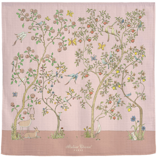 Swaddle Blanket In Bloom Pink | Atelier Choux Paris | NINI and LOLI