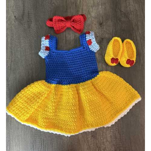 Crochet Snow White Inspired Baby Princess Outfit — Handmade Photo Prop Set