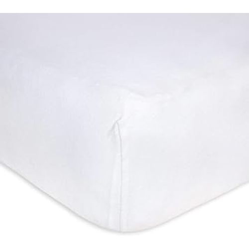 Burts Bees Baby Solid Fitted Crib Sheet Organic Cotton BEESNUG - Cloud White, Fits Unisex Standard Bed and Toddler Mattress, Infant Essentials, 28 x 52 x 5.5 Inch 1-Pack
