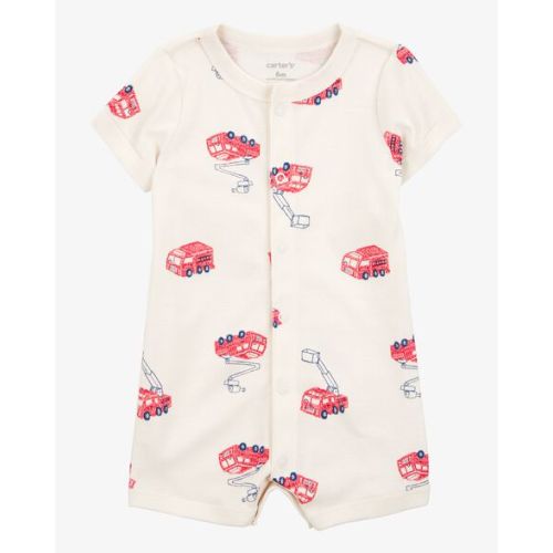 Baby Fire Truck Short-Sleeve Romper - Blue - Carter's | Carter's