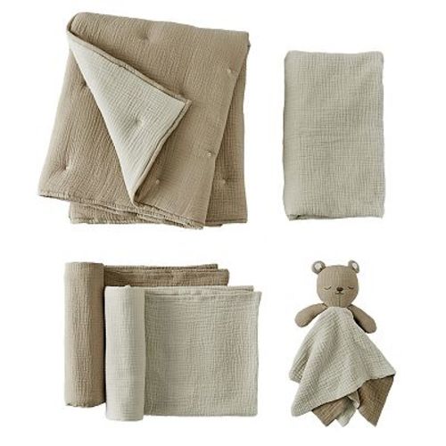 Levtex Baby Cloud Muslin Cocoa/Beige 5-pc. Bedding Set
