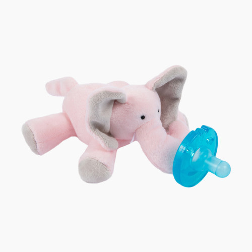 WubbaNub Pacifier - Pink Elephant, Attached