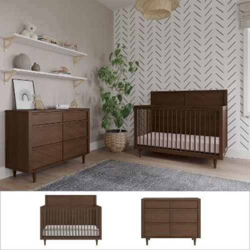 Child Craft Surrey Hill Crib and Dresser Nursery Set, 2-Piece, Includes 4-in-1 Convertible Crib and 3-Drawer Dresser
