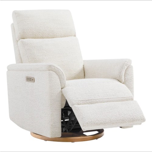 Lulla Power Swivel Nursery Glider Recliner with Power Headrest and Nightlight