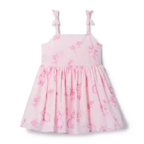 Girl Pale Pink Bunny Floral The Bunny Bouquet Dress by Janie and Jack