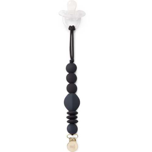 Charcoal Pacifier Clip - January Moon | Maisonette