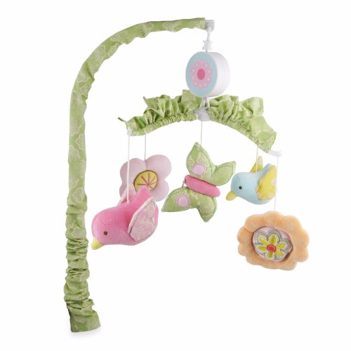 Jill McDonald Lullaby Breeze Crib Musical Mobile Pink Blue Bird Butterfly