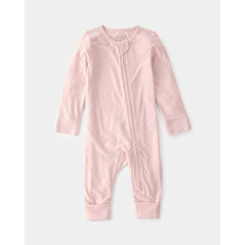 Baby Girl 2-Way Zip PurelySoft Sleep & Play Pajama - Light Pink | Carter's