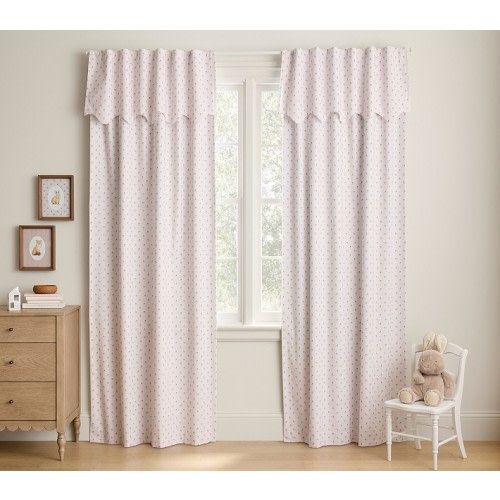 Rylee + Cru Wildflower Scallop Blackout Curtain | Pottery Barn Kids