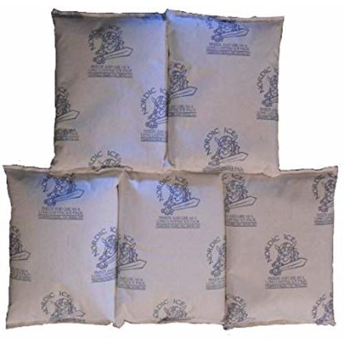 Ice Packs 5pc 'No Sweat' 24oz Gel Packs, Large long lasting Freezer Packs by Nordic Ice 'No Sweat' by Nordic Ice 'No Sweat'