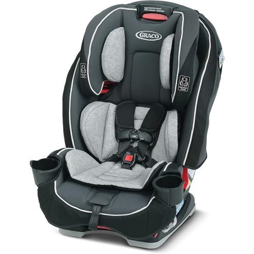 Graco SlimFit 3-in-1 Convertible Car Seat, Ultra-Space-Saving Design, Darcie, Suitable for Rear and Forward-Facing, Highback Booster Seat with 10-Position Headrest