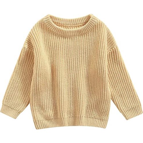 Baby Girl Boy Knit Sweater Blouse Pullover Sweatshirt Warm Crewneck Long Sleeve Tops for Infant Toddler