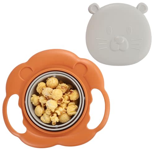 Song Qing Magic Gyro Bowl 360 Degree Rotate Spill-Proof Bowls with Lid Plastic Creative Dishes Practice Feeding Bowls