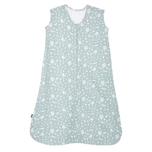 HALO SleepSack, 100% Cotton Wearable Blanket, Swaddle Transition Sleeping Bag, TOG 0.5, Sage Woodland, Small, 0-6 Months