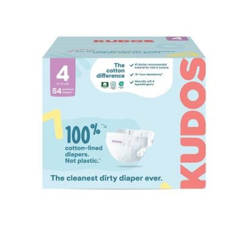 Kudos Chlorine Free Cotton-Lined Disposable Diapers - Size 4