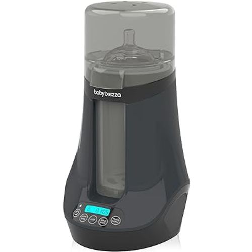 Baby Brezza Smart Baby Bottle Warmer, Breastmilk Warmer + Defroster + Baby Food Warmer - Universal Fit for All Baby Bottle Sizes and Types, Breastmilk Bags + Food Jars - Bluetooth Control, Charcoal