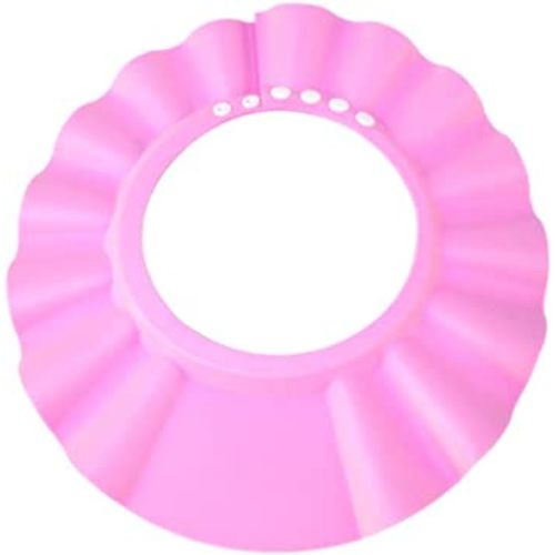 HOOYEE Safe Shampoo Shower Bathing Protection Bath Cap Soft Adjustable Visor Hat for Toddler, Baby, Kids, Children (pink)