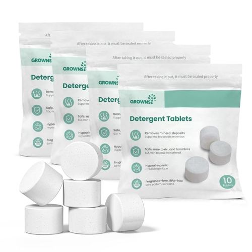 GROWNSY Detergent Washing Tablets 40PCS for Momcozy, Baby Brezza, Papablic, and Griwnsy Bottle Washer, Compatible with All Brands Baby Bottle Washers