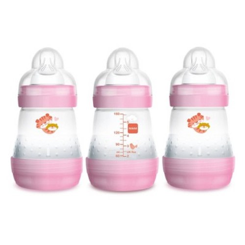MAM Easy Start Anti-Colic Baby Bottles 0m+ - 5oz/3pk - Girl