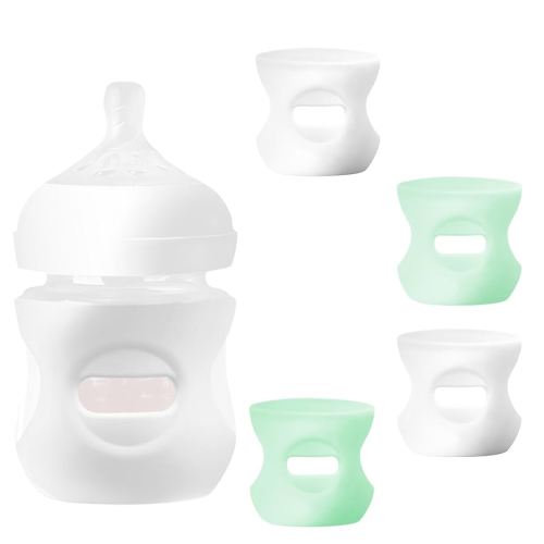 4 Pack Silicone Sleeves for Avent Natural Glass Baby Bottles, Baby Bottle Sleeves 4 oz Premium Food Grade Silicone Bottle Cover, Anti Breakage Baby Bottle Holder