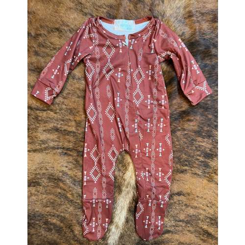 Brown Aztec baby sleeper (sale)