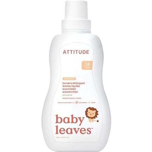 ATTITUDE Baby Laundry Detergent, EWG Verified, Plant and Mineral-Based Formula, HE Compatible, Vegan Household Products, Pear Nectar, 35 Loads, 35.5 Fl Oz