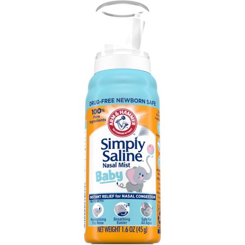 ARM & HAMMER Simply Saline Baby Nasal Mist Saline Spray, 1.6 oz