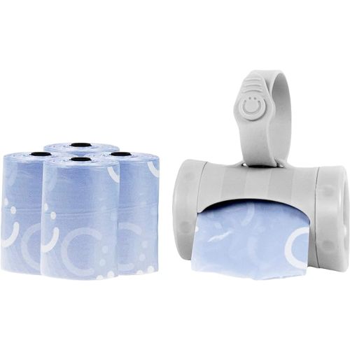 Ubbi On-the-Go Gray Bag Dispenser and Waste Disposal Bags Refill, Lavender Scented, Baby Savings Bundle