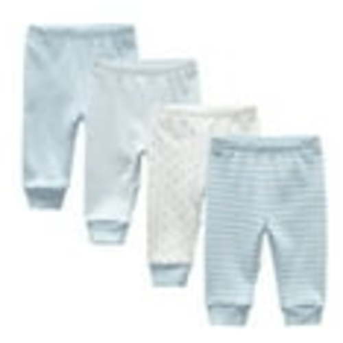 Zavbaby Unisex 4 Pieces Newborn Pants Sets Soft Cotton Infants Bottoms 0-12M