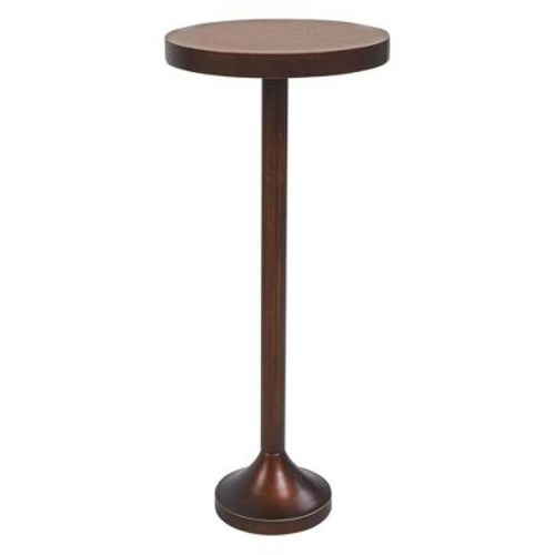 COZAYH Small Pedestal Round End Table, Living Room Furniture, Light Espresso