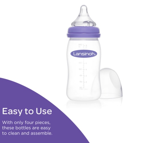 Lansinoh Baby Bottles for Breastfeeding Babies, 8 Ounces, 3 count