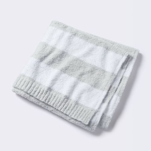Chenille Stripe Baby Blanket - Gray And White Stripes - Cloud Island™