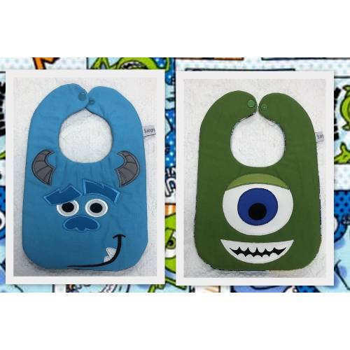 Monsters Mike and Sully Bibs