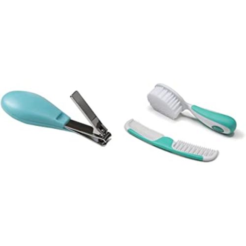 Safety 1st Hospital's Choice Fold Up Nail Clippers & Easy Grip Brush and Comb, Colors May Vary